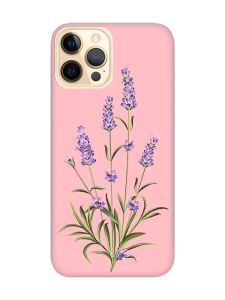 Матовий рожевий чохол на Apple iPhone 12 Pro Max :: Гілочки лаванди (принт 266)