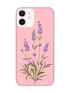 Матовий рожевий чохол на Apple iPhone 12 / 12 Pro (6.1) :: Гілочки лаванди (принт 266)