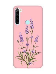 Матовий рожевий чохол на Xiaomi Redmi Note 8 :: Гілочки лаванди (принт 266)