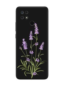 Матовий чорний чохол на Xiaomi Redmi 10C :: Гілочки лаванди (принт 266)
