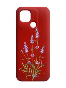 Матовий червоний чохол на Xiaomi Redmi 10C :: Гілочки лаванди (принт 266)