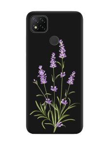 Матовий чорний чохол на Xiaomi Redmi 9C / 10A :: Гілочки лаванди (принт 266)
