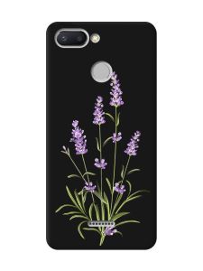 Матовий чорний чохол на Xiaomi Redmi 6 :: Гілочки лаванди (принт 266)