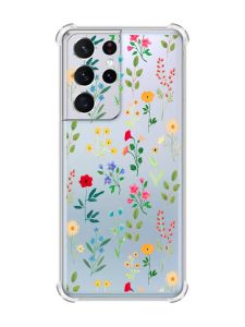 Чохол з потовщеними кутами на Samsung Galaxy S21 Ultra :: Квітковий фон (принт 269)