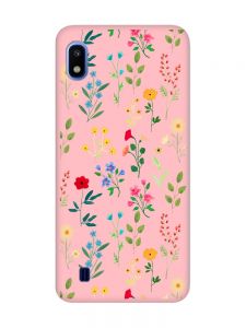 Матовий рожевий чохол на Samsung Galaxy A10 (2019) A105 :: Квітковий фон (принт 269)