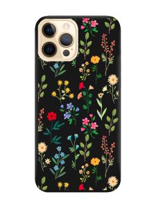 Матовий чорний чохол на Apple iPhone 12 Pro Max :: Квітковий фон (принт 269)