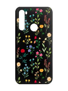 Матовий чорний чохол на Xiaomi Redmi Note 8 :: Квітковий фон (принт 269)