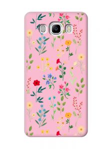 Матовий рожевий чохол на Samsung Galaxy J7(2016) J710 :: Квітковий фон (принт 269)
