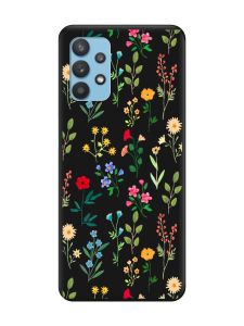 Матовий чорний чохол на Samsung Galaxy A32 :: Квітковий фон (принт 269)