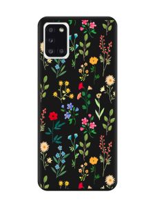 Матовий чорний чохол на Samsung Galaxy A31 :: Квітковий фон (принт 269)
