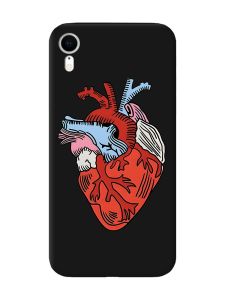 Матовий чорний чохол на Apple iPhone XR :: Серце анатомічне (принт 250)