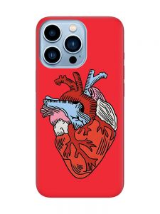 Матовий червоний чохол на Apple iPhone 13 Pro Max :: Серце анатомічне (принт 250)