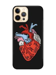 Матовий чорний чохол на Apple iPhone 12 Pro Max :: Серце анатомічне (принт 250)