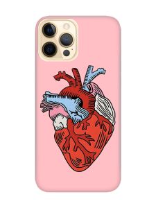 Матовий рожевий чохол на Apple iPhone 12 Pro Max :: Серце анатомічне (принт 250)