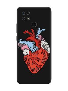 Матовий чорний чохол на Xiaomi Redmi 10C :: Серце анатомічне (принт 250)