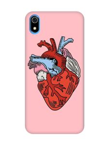 Матовий рожевий чохол на Xiaomi Redmi 7A :: Серце анатомічне (принт 250)