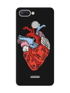 Матовий чорний чохол на Xiaomi Redmi 6 :: Серце анатомічне (принт 250)