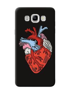 Матовий чорний чохол на Samsung Galaxy J7(2016) J710 :: Серце анатомічне (принт 250)
