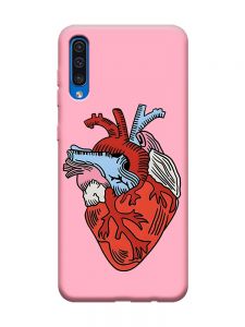 Матовий рожевий чохол на Samsung Galaxy A50 (2019) A505 :: Серце анатомічне (принт 250)