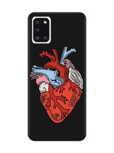 Матовий чорний чохол на Samsung Galaxy A31 :: Серце анатомічне (принт 250)