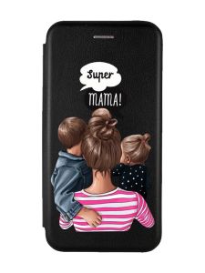 Чохол-книжка з малюнком для Samsung Galaxy J2 Pro (2018) J250 Чорний :: Супер Мама (принт 29)