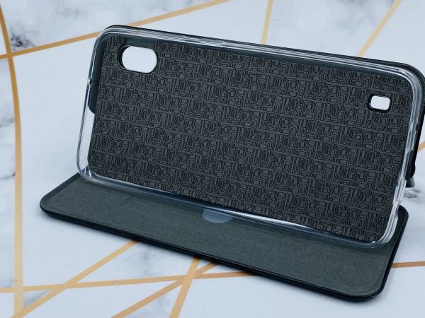 Чохол-книжка з малюнком для Samsung Galaxy А10 (2019) А105 Чорний :: Дівчина з рюкзаком (принт 30)