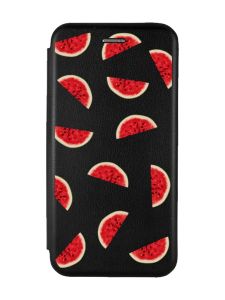 Чохол-книжка з малюнком для Samsung Galaxy A73 5G Чорний :: Скибки кавуна (принт 34)