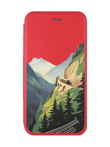 Чохол-книжка з малюнком для Samsung Galaxy A03s Червоний :: Пейзаж. Гори (принт 87)
