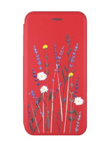 Чохол-книжка з малюнком для Samsung Galaxy A50 (2019) A505/A30s Червоний :: Польові квіти (принт 270)