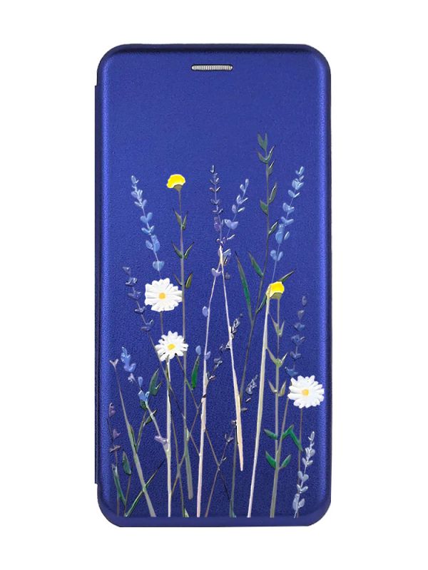 Чохол-книжка з малюнком для Samsung Galaxy А10 (2019) А105 Синій :: Польові квіти (принт 270)