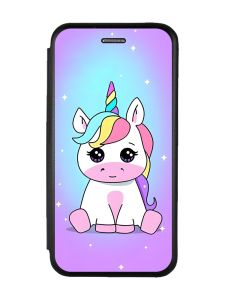 Чохол-книжка з малюнком для Xiaomi Redmi Note 8 Чорний :: Єдиноріг (принт 103)