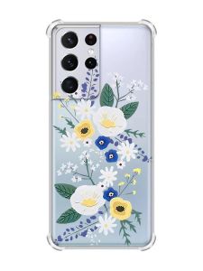 Чохол з потовщеними кутами на Samsung Galaxy S21 Ultra :: Квіти. Акварель (принт 271)