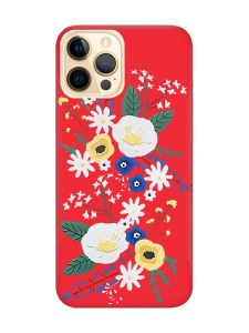 Матовий червоний чохол на Apple iPhone 12 Pro Max :: Квіти. Акварель (принт 271)