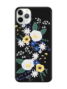Матовий чорний чохол на iPhone 11 Pro Max (6.5) :: Квіти. Акварель (принт 271)