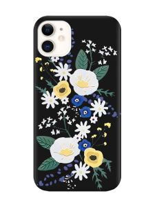 Матовий чорний чохол на Apple iPhone 11 (6.1) :: Квіти. Акварель (принт 271)