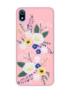 Матовий рожевий чохол на Xiaomi Redmi 7A :: Квіти. Акварель (принт 271)