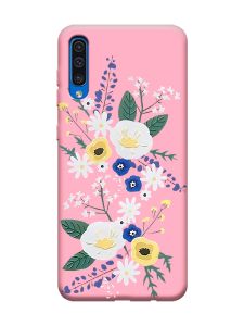 Матовий рожевий чохол на Samsung Galaxy A50 (2019) A505 :: Квіти. Акварель (принт 271)