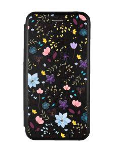 Чохол-книжка з малюнком для Xiaomi Redmi Note 4 / Note 4X Чорний :: Квітковий фон (принт 267)