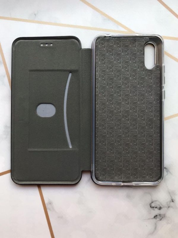 Чохол-книжка з малюнком для Xiaomi Redmi 9A Чорний :: Квітковий малюнок (принт 272)