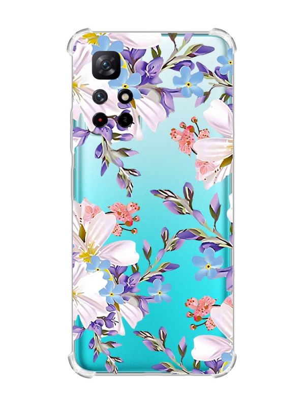 Чохол з потовщеними кутами на Xiaomi Redmi Note 11 4G :: Квітковий малюнок (принт 272)