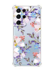 Чохол з потовщеними кутами на Samsung Galaxy S21 Ultra :: Квітковий малюнок (принт 272)