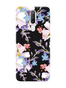 Матовий чорний чохол на Oppo A5 :: Квітковий малюнок (принт 272)