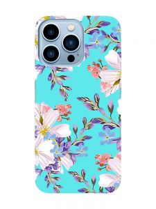 Матовий бірюзовий чохол на Apple iPhone 13 Pro Max :: Квітковий малюнок (принт 272)