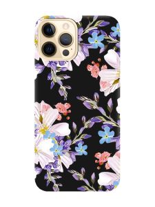 Матовий чорний чохол на Apple iPhone 12 Pro Max :: Квітковий малюнок (принт 272)