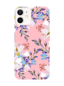 Матовий рожевий чохол на Apple iPhone 12 / 12 Pro (6.1) :: Квітковий малюнок (принт 272)