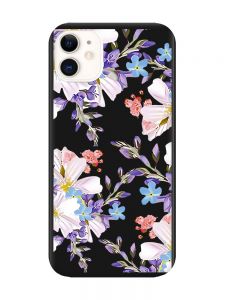 Матовий чорний чохол на Apple iPhone 11 (6.1) :: Квітковий малюнок (принт 272)