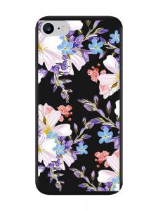Матовий чорний чохол на iPhone 7 / 8 :: Квітковий малюнок (принт 272)