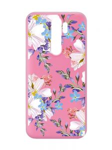 Матовий рожевий чохол на Xiaomi Redmi Note 8 Pro :: Квітковий малюнок (принт 272)