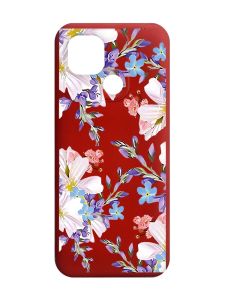 Матовий червоний чохол на Xiaomi Redmi 10C :: Квітковий малюнок (принт 272)