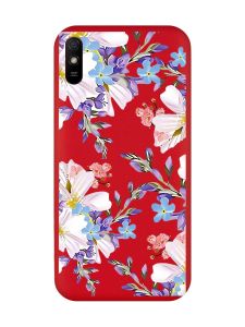 Матовий червоний чохол на Xiaomi Redmi 9A :: Квітковий малюнок (принт 272)